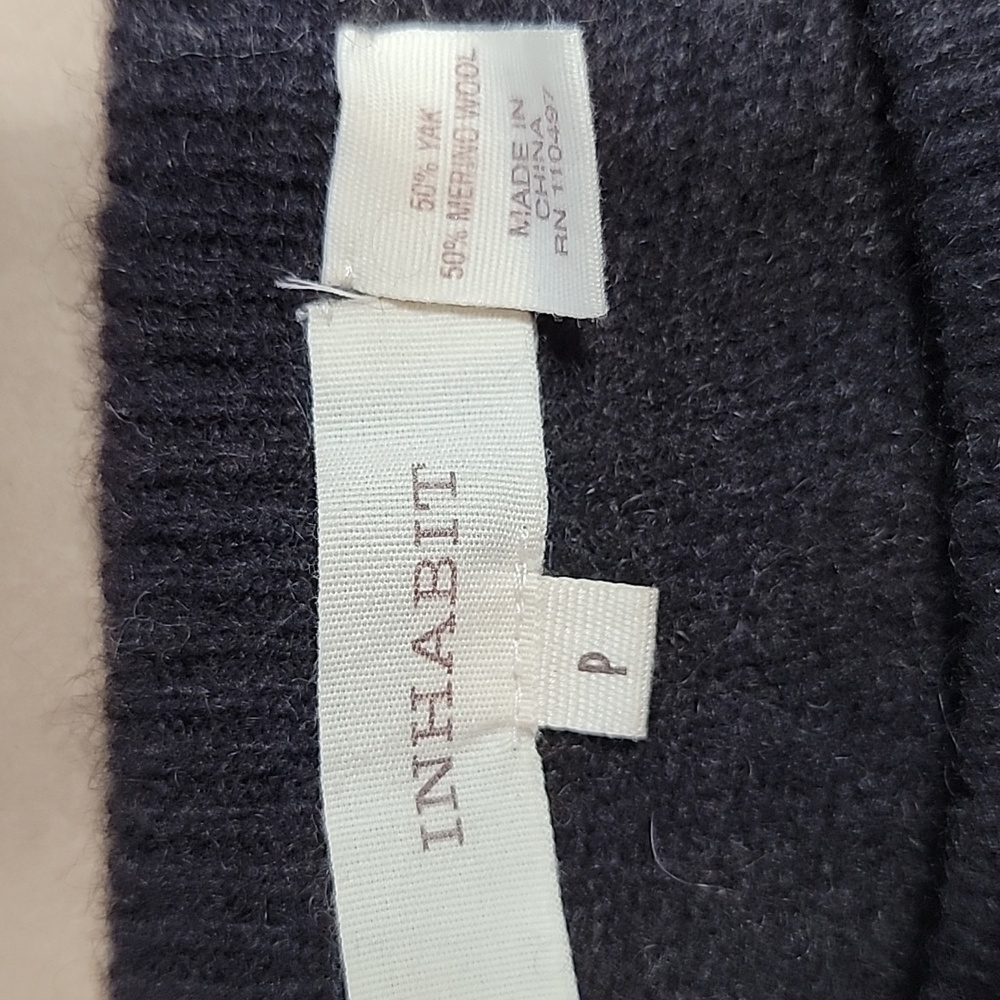 Inhabit Size S Yak Merino Wool Gray Asymmetric Sweater Poncho Cozy Quiet Luxury - Picture 11 of 11